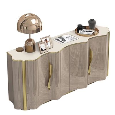 Buen precio Aparador de madera sólido de acero inoxidable electrochapado del hotel de los gabinetes de lujo del aparador en línea