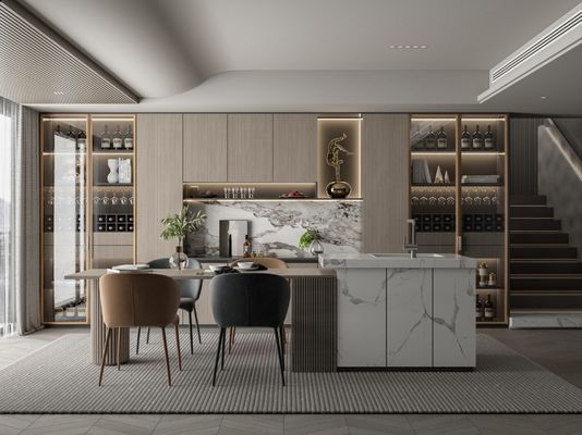 comprar Gabinetes de lujo de encargo del aparador con el estante del vino online manufacture