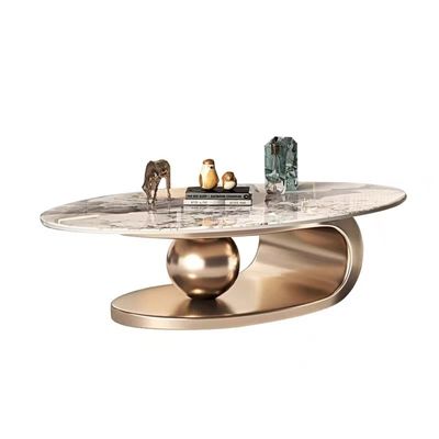 comprar Ahueque hacia fuera la mesa de centro de acero inoxidable de la sala de estar de la mesa de centro de mármol online manufacture