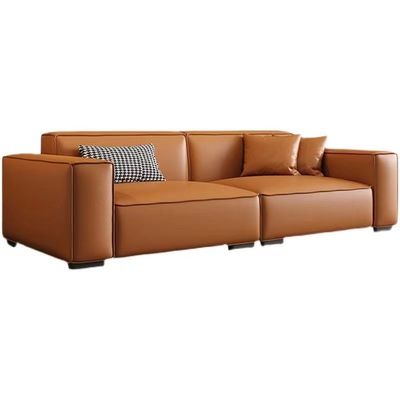 comprar Color principal del caramelo del zurriago de la capa de la sala de estar de encargo de cuero de Sofa Bed Straight Row Minimalist online manufacture