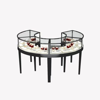 comprar Aduana contraria curvada redonda del vidrio oval de la joyería del gabinete de exhibición de la joyería online manufacture