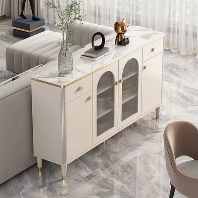 comprar Los gabinetes de lujo blancos del aparador vetean la aduana de cristal de la puerta del metal de la faceta online manufacture