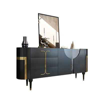 comprar Acero inoxidable del aparador de los gabinetes del esmalte de lujo negro noble del titanio cuatro pies de encargo online manufacture