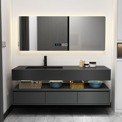 comprar Lavabo integrado del retrete del hotel del gabinete de cuarto de baño de la placa de lujo de la roca online manufacture