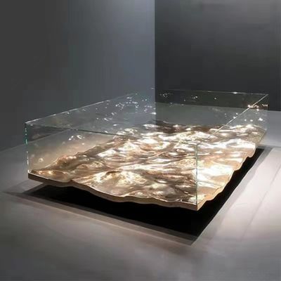 Buen precio Muebles de cristal moderados de mármol negros de lujo de la mesa de centro para el hotel en línea