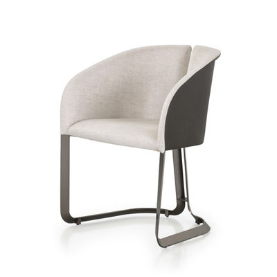 comprar Metal de acero inoxidable moderno de cena de cuero auténtico de la silla con los apoyabrazos online manufacture