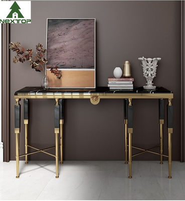 comprar Tabla decorativa de mármol de acero inoxidable de la entrada de la consola del hotel de lujo del oro moderno de los muebles online manufacture