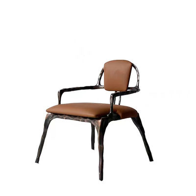 comprar respaldo sólido del metal del hotel de los muebles de cinco estrellas del restaurante que cena el sillón de cuero online manufacture