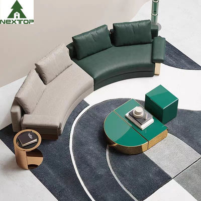 Buen precio Combinación de gama alta Sofa Set Leather Curved de la recepción de los muebles del pasillo del hotel en línea