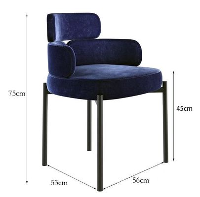 comprar Metal creativo de lujo ligero Art Velvet Armrest Dining Chair de los muebles del restaurante del hotel online manufacture