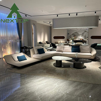 Buen precio 60D Esponja De lujo Sofá Curvo Muebles Italianos Modernos Sofá de cuero en forma de L en línea