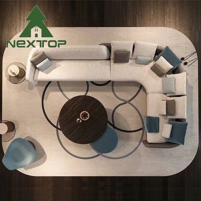 Buen precio Solución única de tejido Sofá de diseño de diseño de arte italiano Set de esquina de sala de estar en línea