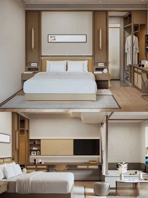 Buen precio Muebles de dormitorio modernos de 5 estrellas estándar Camas de madera cómodas en línea