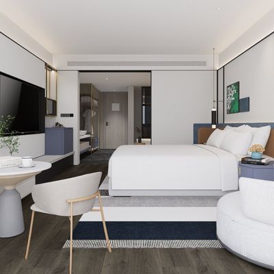 comprar Muebles de dormitorio de hotel de madera de nuez personalizado King Layout de habitación de invitados conjunto completo online manufacture