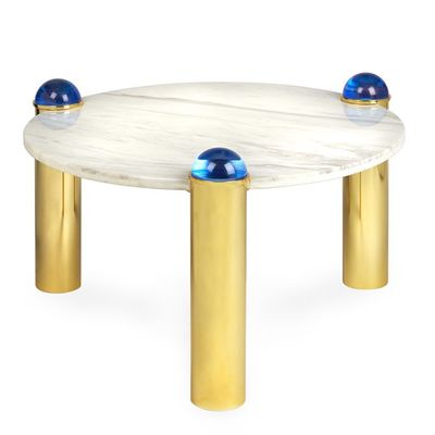 comprar Art Postmoderno Mesa de café redonda de mármol en la parte superior del hotel Mesa de té de acero inoxidable online manufacture