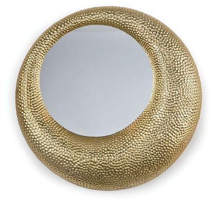 comprar Espejo redondo de oro martillado y encasillado personalizado para habitaciones de hoteles y villas online manufacture