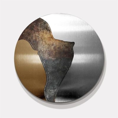 comprar Pintura decorativa redonda de metal a medida Restauración de la entrada del hotel Villa online manufacture