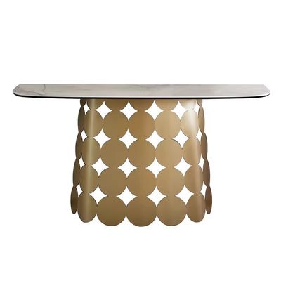 comprar Hotel de lujo de alta gama de acero inoxidable mesa de entrada de oro de mármol online manufacture