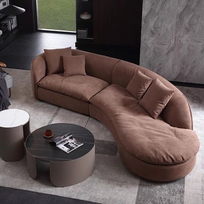 Buen precio Hotel Sofá de tela de terciopelo helado simple Sofá de salón de esquina curvado en línea