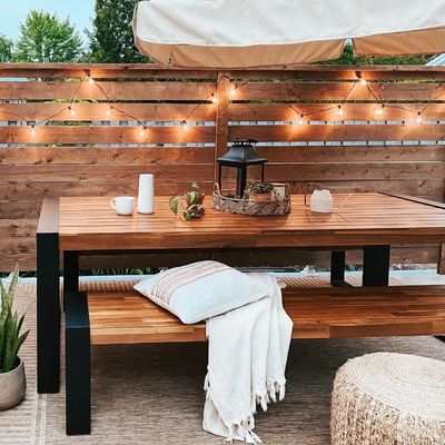 comprar 5 Estrellas Hotel de madera al aire libre mesa de comedor banco conjunto contemporáneo online manufacture