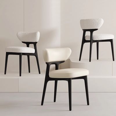 comprar Star Hotel Sillas de comedor de madera sólida de cuero blanco online manufacture