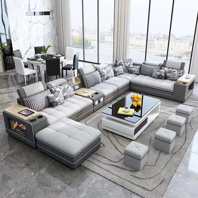 Sofá de cuero ligero de Sofa Combination Modern Living Room de la habitación
