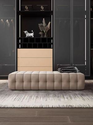 Taburete del zapato del vestuario de Sofa Bench Bed End Stool del terciopelo del paño grueso y suave de la tecnología