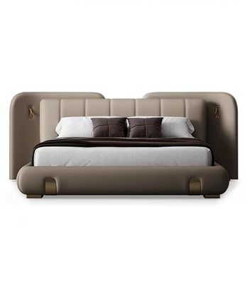 Rey de lujo de cuero de encargo Bed del dormitorio del PINO del ROBLE del amo 1,8 de la cama