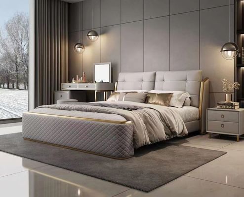 Rey de encargo Size Bed de la habitación del conjunto de dormitorio del hotel de lujo