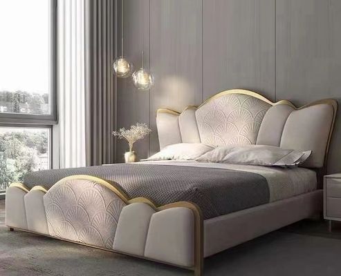Rey de madera sólido Size Beds del hotel de los muebles lujosos del dormitorio