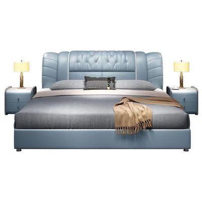 Buen precio Cama de cuero del hotel del almacenamiento moderno de cuero de lujo suave de la cama en línea