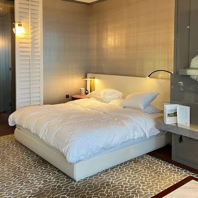Rey Size Solid Ash Bed Customized de los muebles del dormitorio del hotel de lujo