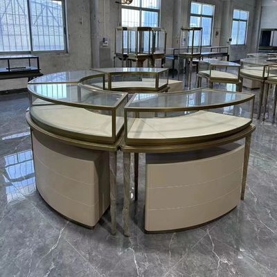 Gabinete redondo de la encimera de la joyería del escaparate moderno de encargo de la exhibición