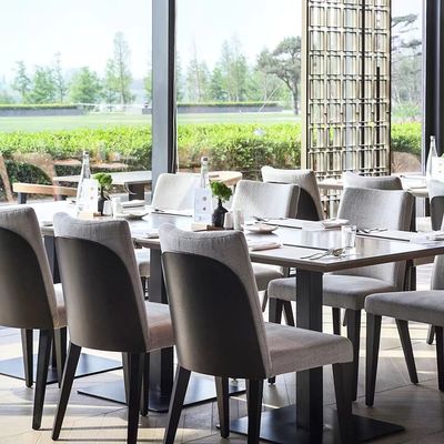 Tela moderna de madera sólida del respaldo de la silla del restaurante tapizada cenando la silla