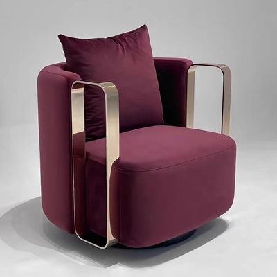 Aduana de lujo creativa fucsia de la butaca de Sofa Chair Gold Stainless Steel del terciopelo
