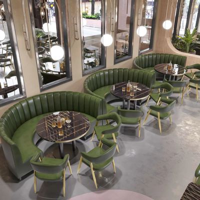 Cabina moderna del sistema de los muebles del restaurante del hotel alrededor de las tablas del restaurante del círculo