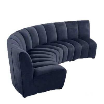 Sofá moderno del terciopelo de Sofa Hotel Lobby Curve Arc del terciopelo de los azules marinos de la sala de estar