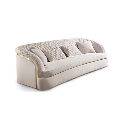 Sofá que asienta múltiple del sofá blanco del terciopelo de los muebles del pasillo del hotel de la tapicería