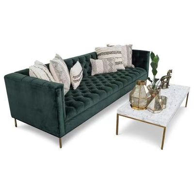 Hunter Marble Green Velvet Sofa fijó el ODM del sofá del pasillo del hotel