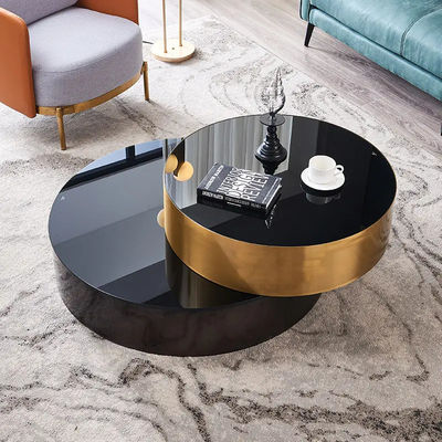 Buen precio Acero inoxidable moderno endurecido de la sala de estar de la mesa de centro de cristal del hotel en línea