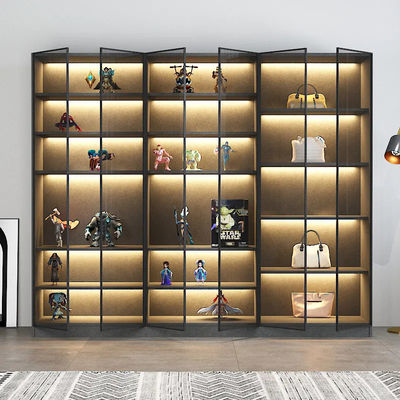 Buen precio Acero inoxidable de la sala de estar de los muebles del vino de la exhibición ligera moderna del gabinete en línea