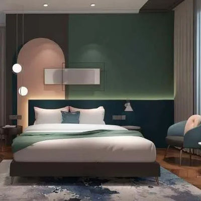 Muebles de encargo del hotel del concepto de los muebles de madera interiores de gama alta de la cama matrimonial