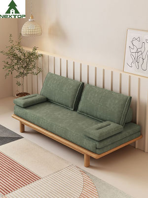 Novedad Sofa Bed Green Linen Environmental de encargo encogible plegable amistoso