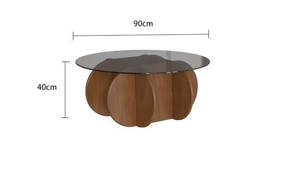 Tabla de té redonda de madera sólida de la sala de estar de acrílico de lujo ligera simple de la mesa de centro