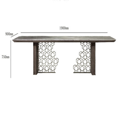 Acero inoxidable rectangular de la mesa de comedor de mármol de encargo minimalista italiana
