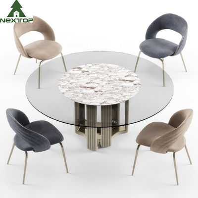 Solo restaurante del banquete del hotel de la silla del oro de la tela de lujo de lujo moderna del metal
