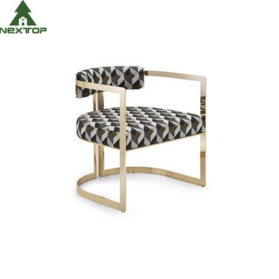 Silla de cena de cobre amarillo de acero inoxidable del hotel de lujo de los muebles del ocio de oro moderno de la butaca