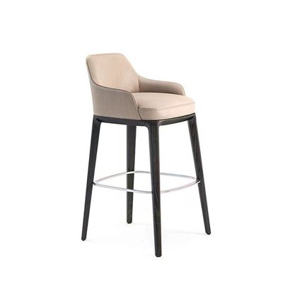 Taburetes de bar de madera sólidos de cena de cuero creativos de la silla de la moda nórdica del estilo altos