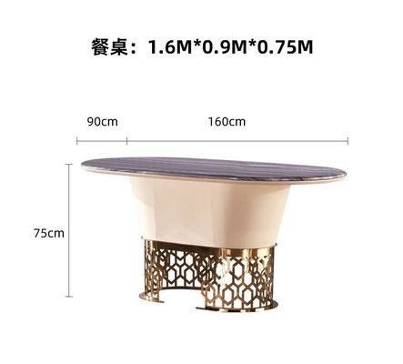 Buen precio Mesa de comedor de mármol oval simple del hotel de los muebles ligeros modernos del restaurante en línea