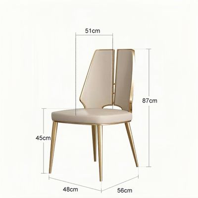 Silla de cena de cuero de acero inoxidable del hotel de lujo de los muebles ligeros modernos del restaurante